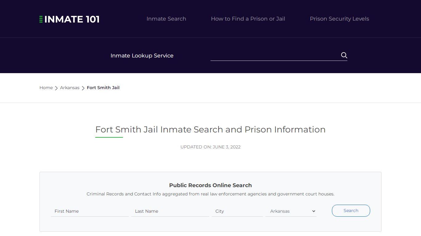 Fort Smith Jail Inmate Search, Visitation, Phone no ...